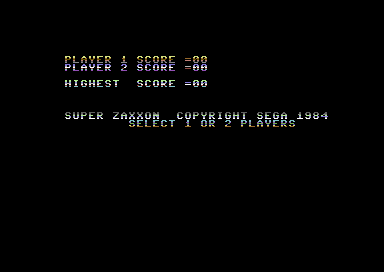 Super Zaxxon title screen for Commodore 64